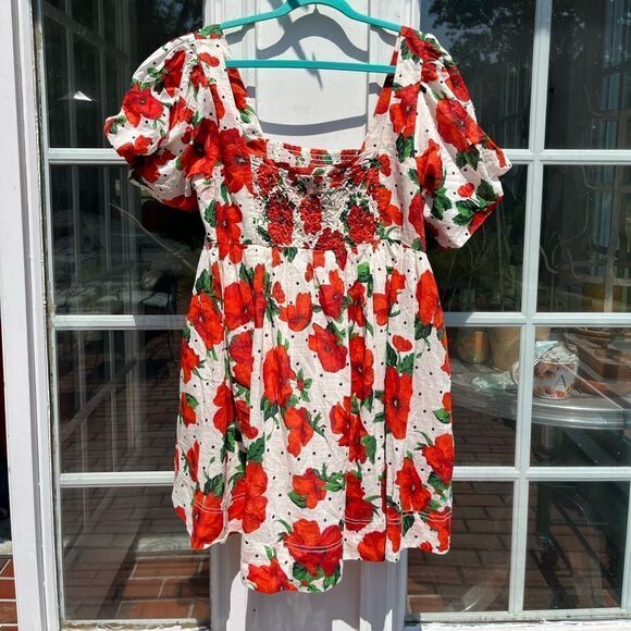 Anthropologie Maeve Floral Square Neck Smocked Babydoll Dress NWT - Picture 10 of 15